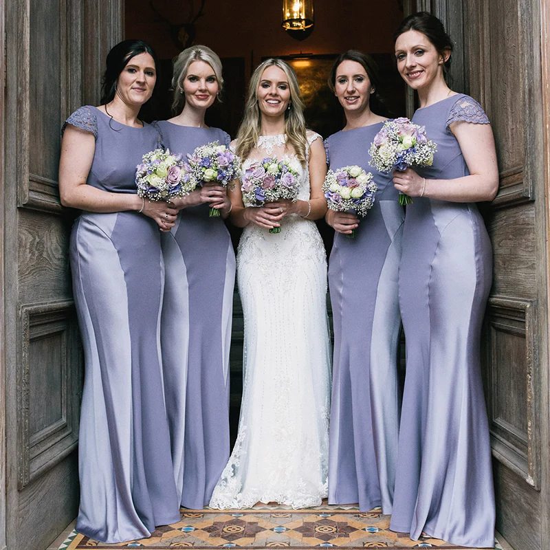 Dusty blue 2024 gray bridesmaid dresses