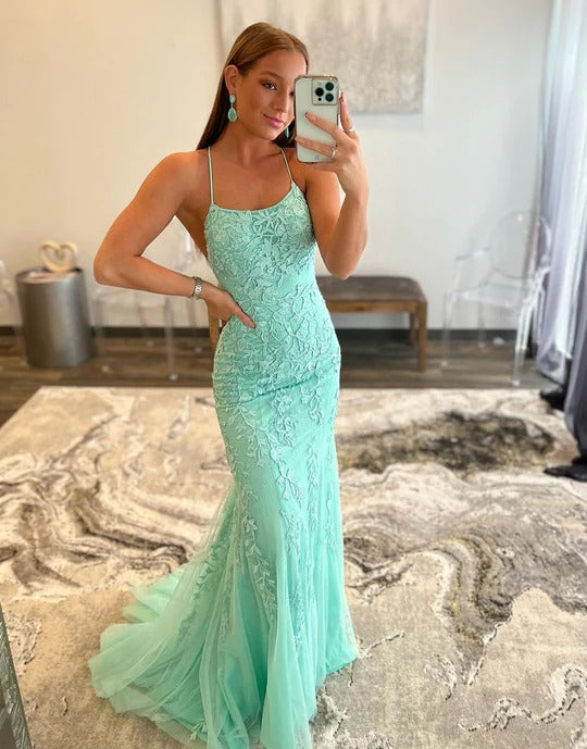 Mermaid Long Backless Tight Mint Green Prom Dresses,Evening Dresses,BD –  luladress