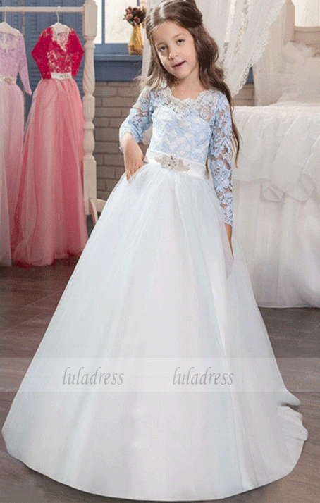UK Flower Girl Princess Gown Dress Kids Pageant Wedding Bridesmaid Party  Dresses