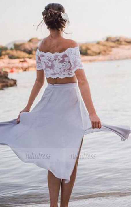 Two Piece White Lace Dress