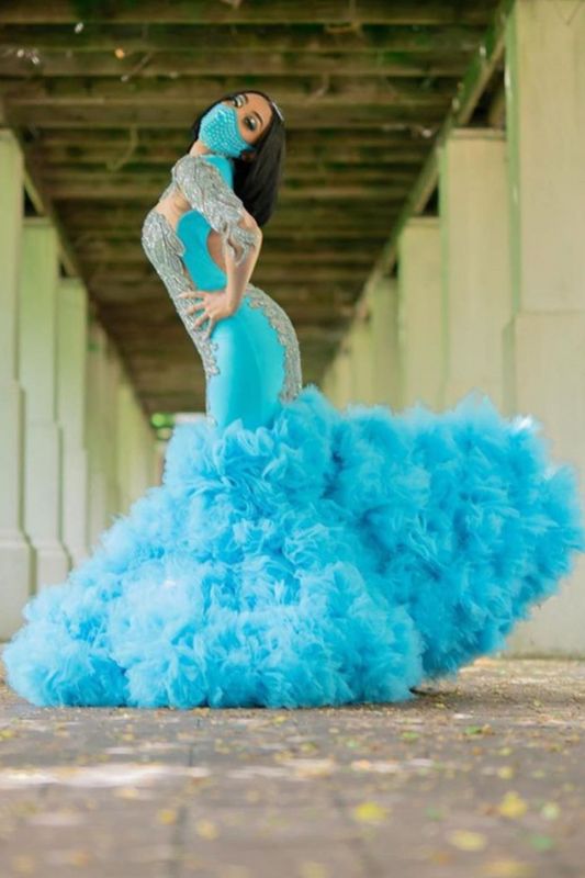 Turquoise and Royal Blue Dress