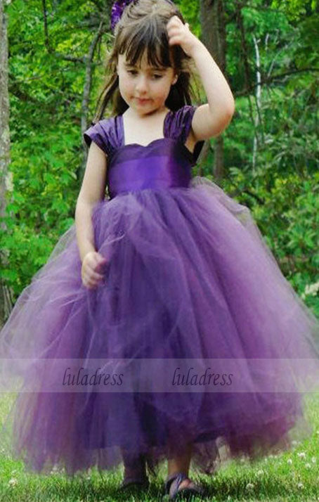 Dark Purple Flower Girl Dresses