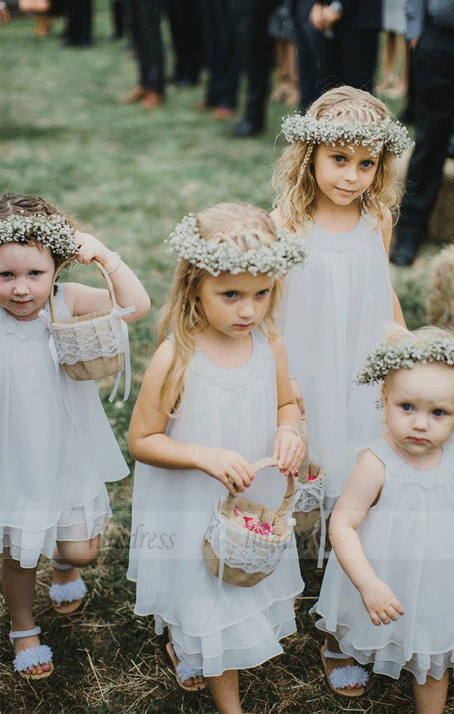 Chiffon Flower Girl Dress with Lace