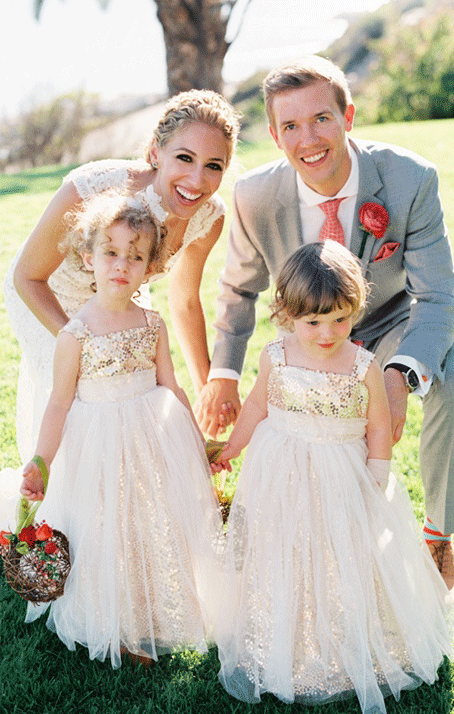 gold sparkle flower girl dress