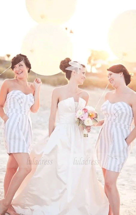 Striped bridesmaid cheap dresses