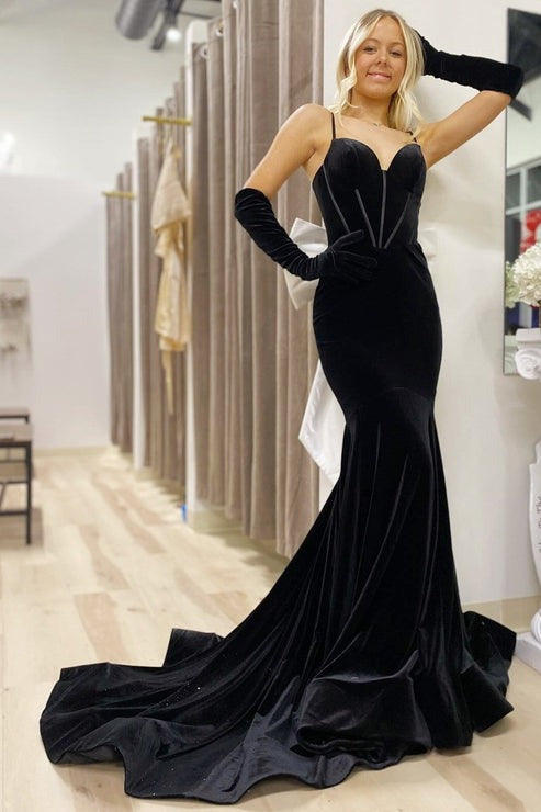 Mermaid Sweetheart Velvet Black Long Prom Dresses: A Stunning Choice for Your Special Night