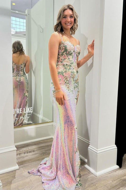 Sparkly Sweetheart Sequins Mermaid Long Prom Dresses,BD93405
