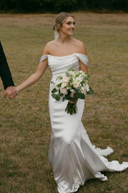 Romantic Cowl Neck Mermaid Wedding Dresses