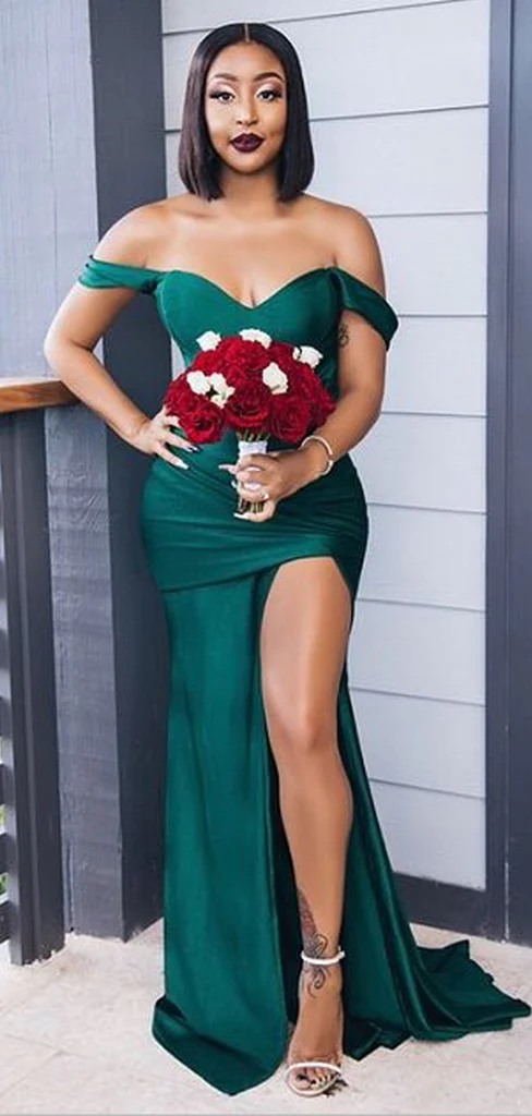 Mismatched Mermaid Emerald Sexy Elegant Mermaid Green Long Bridesmaid Dresses