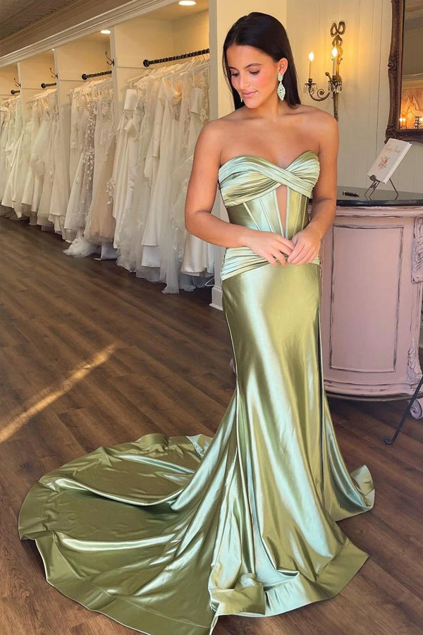 Sweetheart Cut Mermaid Long Prom Dresses