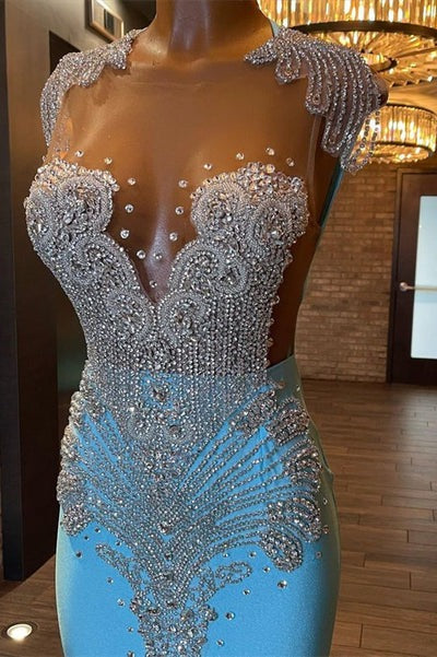 Beautiful long sleeveless beaded mermaid Prom dresses