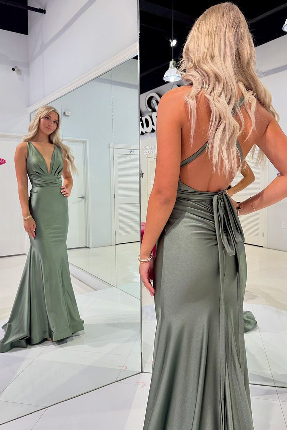 Charming Mermaid Halter Long Evening Prom Dress,Bridesmaid Dresses