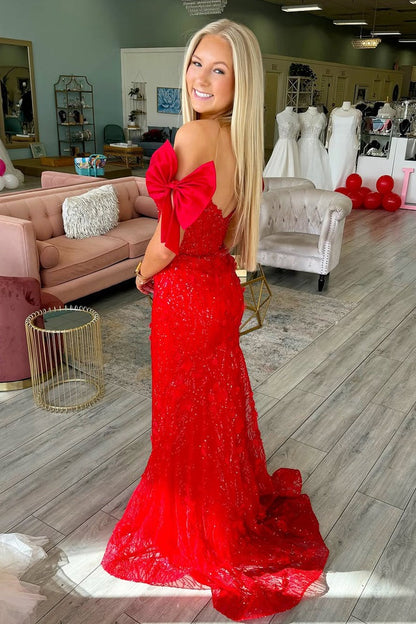 Mermaid Off the Shoulder Red Satin iered Long Prom Dresses