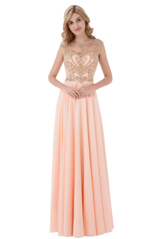 Light Pink Chiffon Long Formal Evening Dress