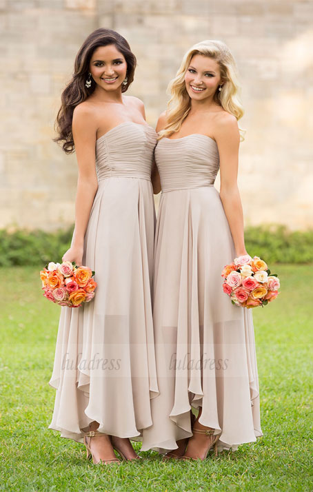 A-line Bridesmaid Dress,Strapless Bridesmaid Dresses