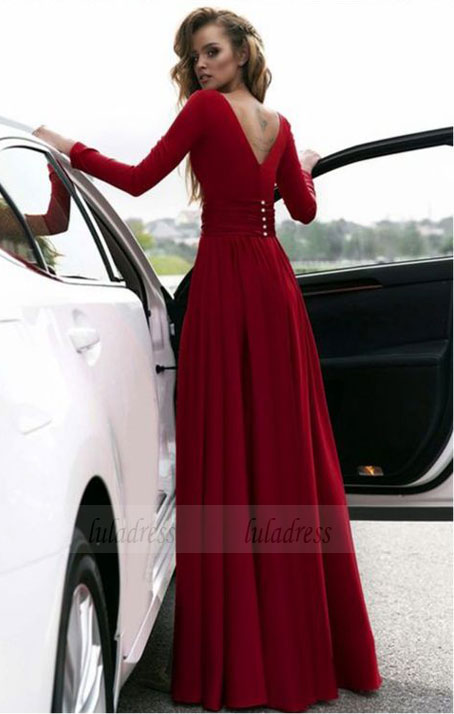 Gorgeous Long Prom Dresses, Long Sleeves Prom Dress