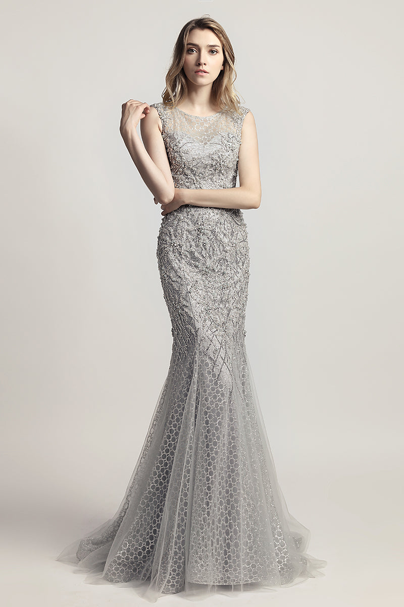 Luxury Dazzling Long Prom Dress Charming Sleeveless Evening Dress