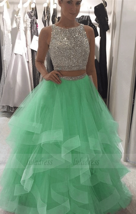 ball gowns prom dress,two piece prom dress,prom dresses