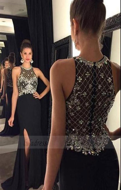 Black Prom Dresses,Backless Prom Dress,Sexy Prom Dress,Simple Prom Dresses