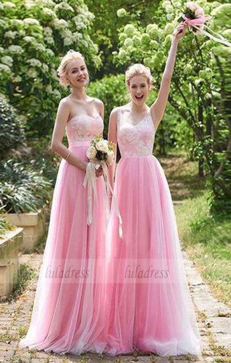 Beautiful A-Line  Floor-Length Bridesmaid/Prom Dress with Lace