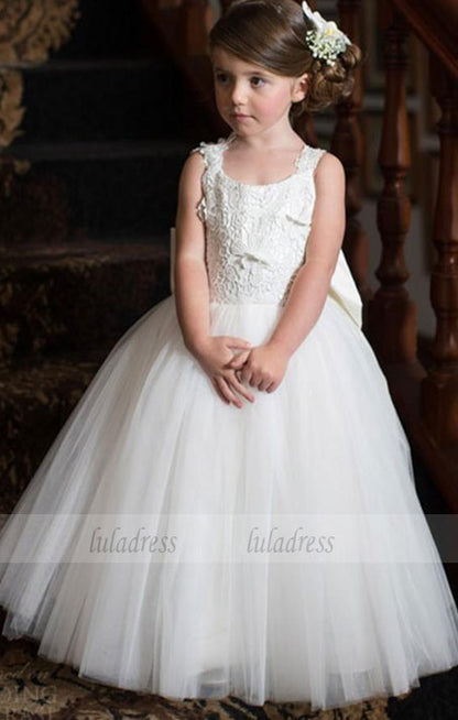 Formal Floor Length Flower Girl Dresses Children Birthday Dress Lace Applique Kids Wedding Party Dresses ,BD99396