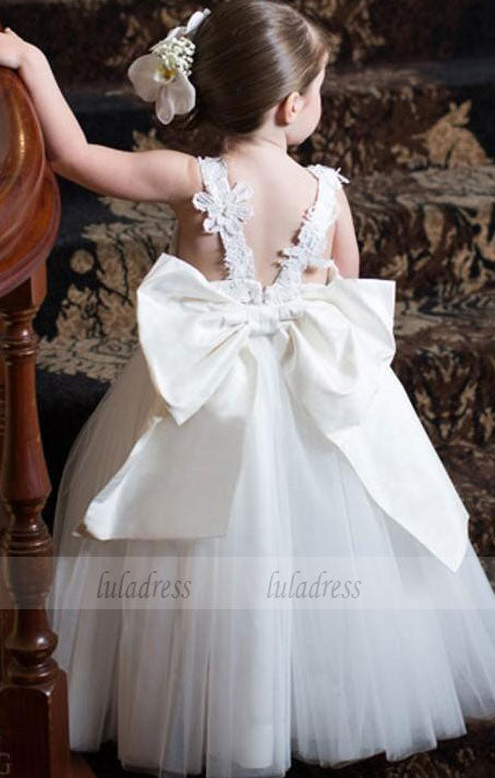 Formal Floor Length Flower Girl Dresses Children Birthday Dress Lace Applique Kids Wedding Party Dresses ,BD99396