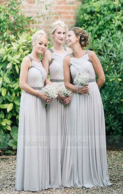 long bridesmaid dress, chiffon bridesmaid Dress, A line bridesmaid dress