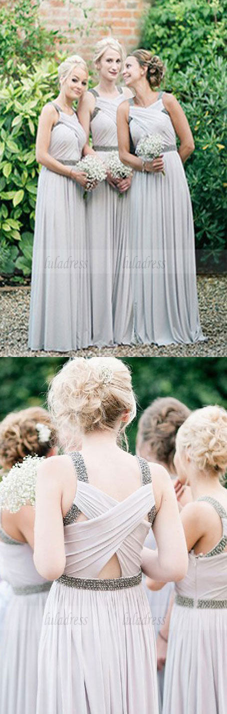 long bridesmaid dress, chiffon bridesmaid Dress, A line bridesmaid dress