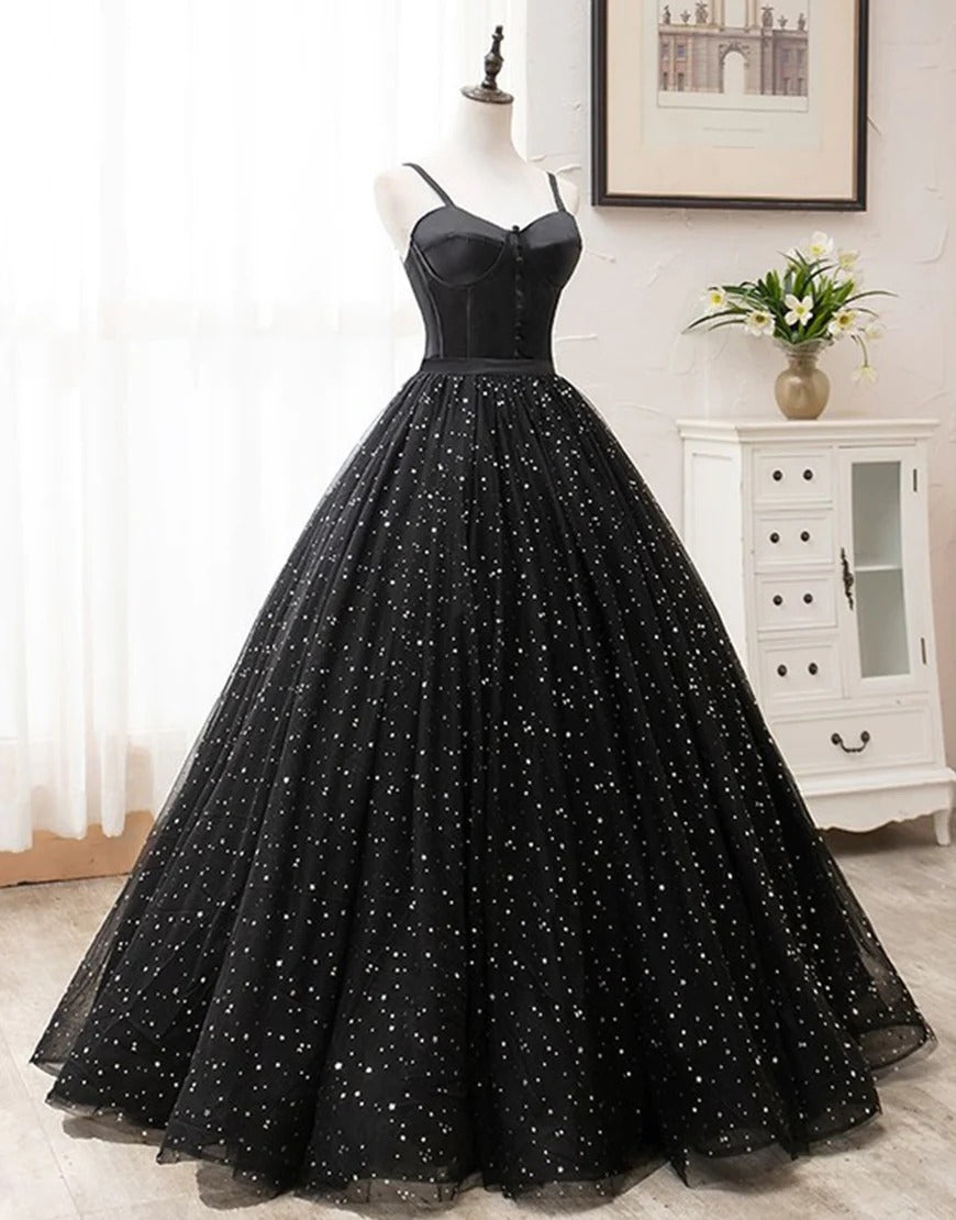 Ball Gown Sweetheart Black Prom Dresses,Evening Dresses