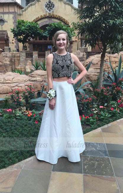 2 Pieces Party Dresses,Black Evening Gowns,Sparkle Formal Dress For Teens,BD98016