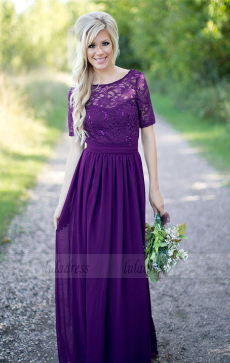 Long Bridesmaid Dress,Elegant Bridesmaid Dress