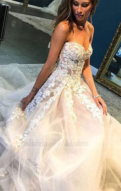 Sweetheart White Tulle Evening/Wedding Dress,BD98208