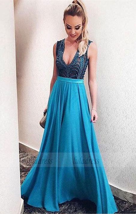 fashion backless prom dresses with beading, elegant evening gowns