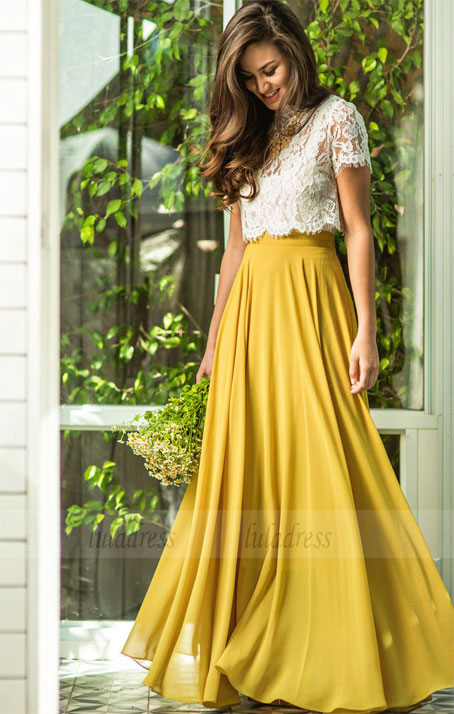 Two Pieces Prom Dress,A-Line Prom Dress,Long Prom Dress,Evening Dress,BD99068