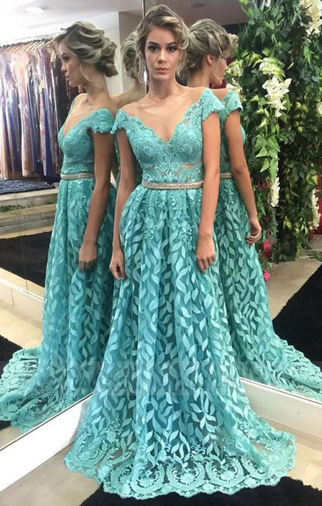 luxury mint prom dresses modest long party dresses unique a line sheer tulle evening gowns