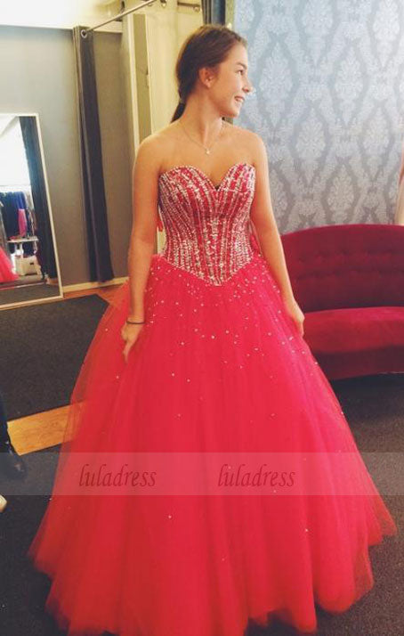 Tulle Prom Dresses,Princess Prom Dress,Long Prom Gown