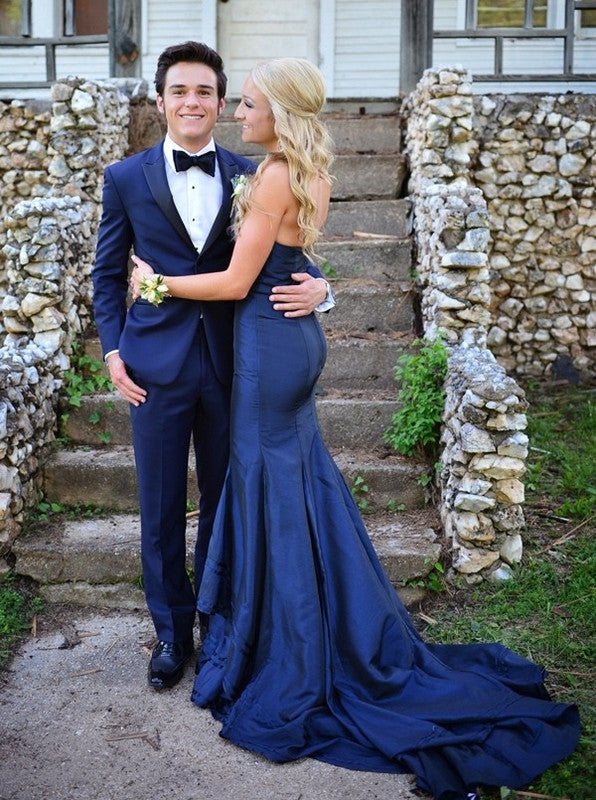 long evening Dress mermaid Prom Dress navy blue prom dress elegant prom dress formal evening dress