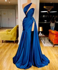 Blue Prom Dresses,One Shoulder Prom Dresses, Pageant Dresses For Women