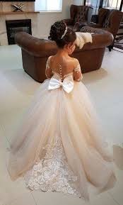 Romantic Tulle Ball Gowns, Tulle Lace Flower Girl Dresses, Flower Girl Dress for Weddings