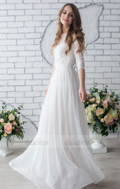 Wedding Dress with Half Sleeves