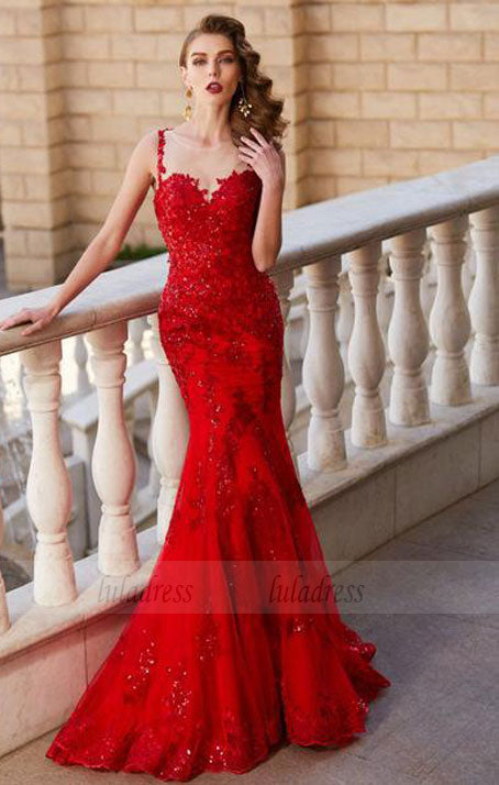 Mermaid Evening Dress,Fitted Prom Dress,Gorgeous Prom Dress