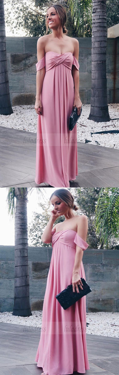 Ruched Chiffon Sweetheart Off Shoulder Prom Dresses,BD99786