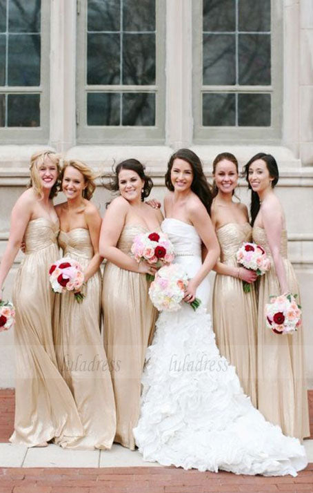 Sweetheart Bridesmaid Dresses With Pleats, Long Bridesmaid Dresses,BD98130