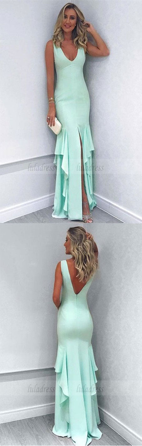 sexy leg slit long mermaid prom dresses evening gowns for wedding party,BD98144