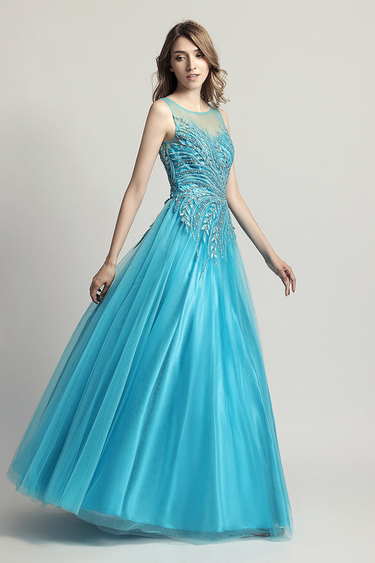 A-line Princess Long Evening Dress Formal Prom Dresses