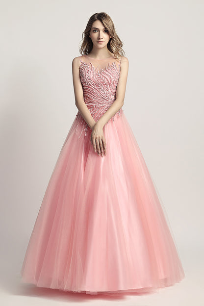 A-line Princess Long Evening Dress Formal Prom Dresses