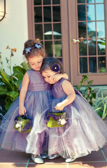 Newest Tulle Jewel Flower Girl Dress Sleeveless Floor-length