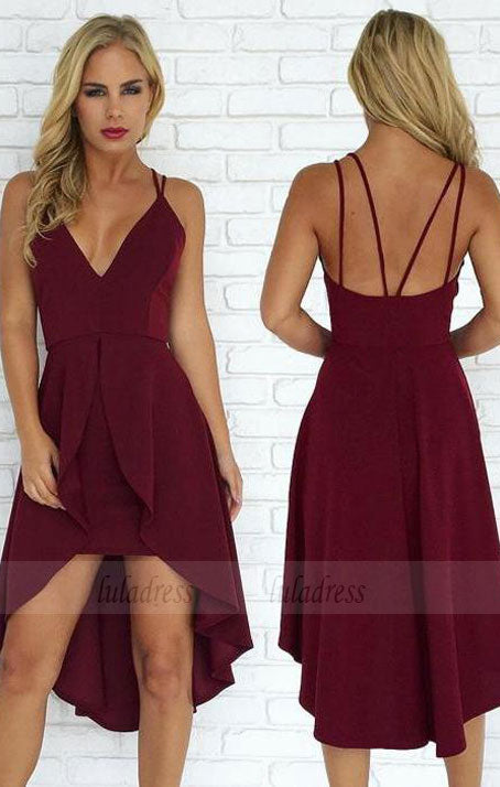 Sexy Straps Burgundy Short Prom Dress Homecoming Dress,BD99017