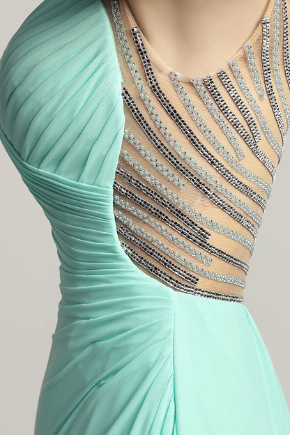 Mint Green Chiffon Long Prom Dress Charming Evening Dress