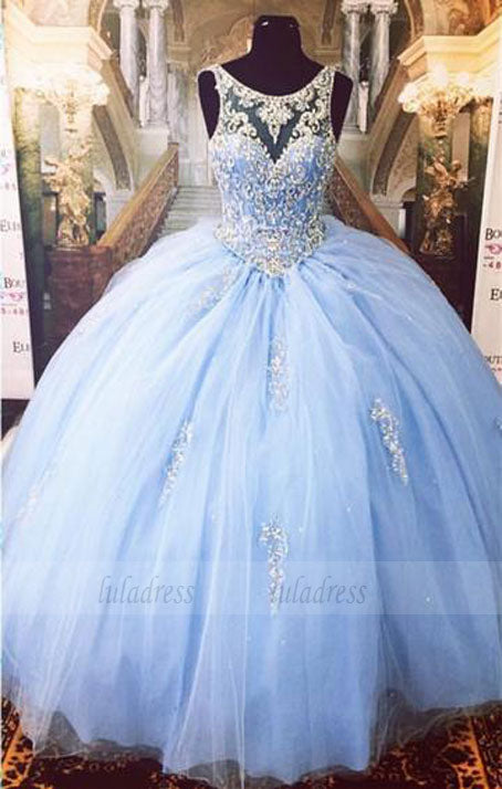 Blue Quinceanera Dresses Vestidos de 15 anos Aqua Stunning Ball Gowns